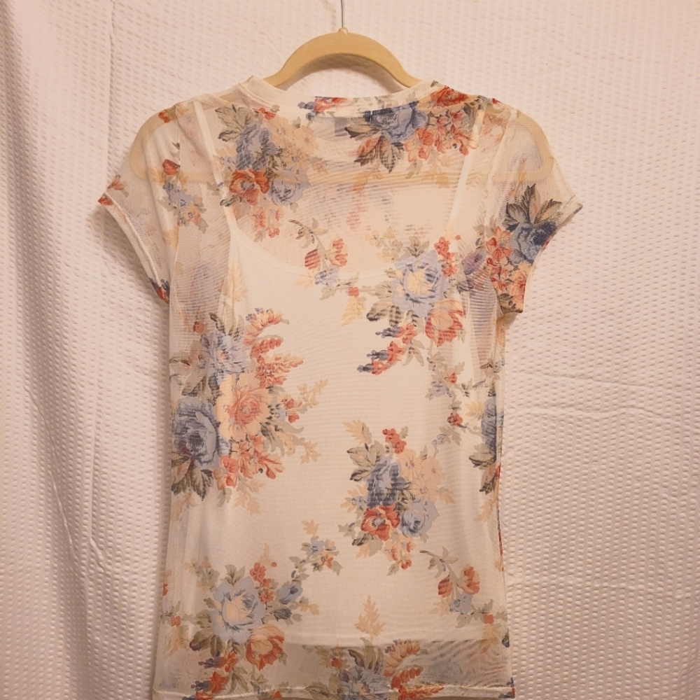 Sheer Shirt with Built In Tank Top
